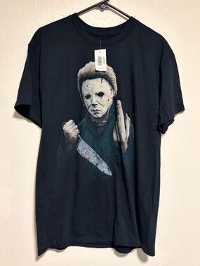 Men’s Spirit Black Graphic Michael Myers Short Sleeve Tee